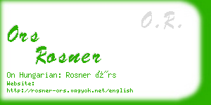 ors rosner business card